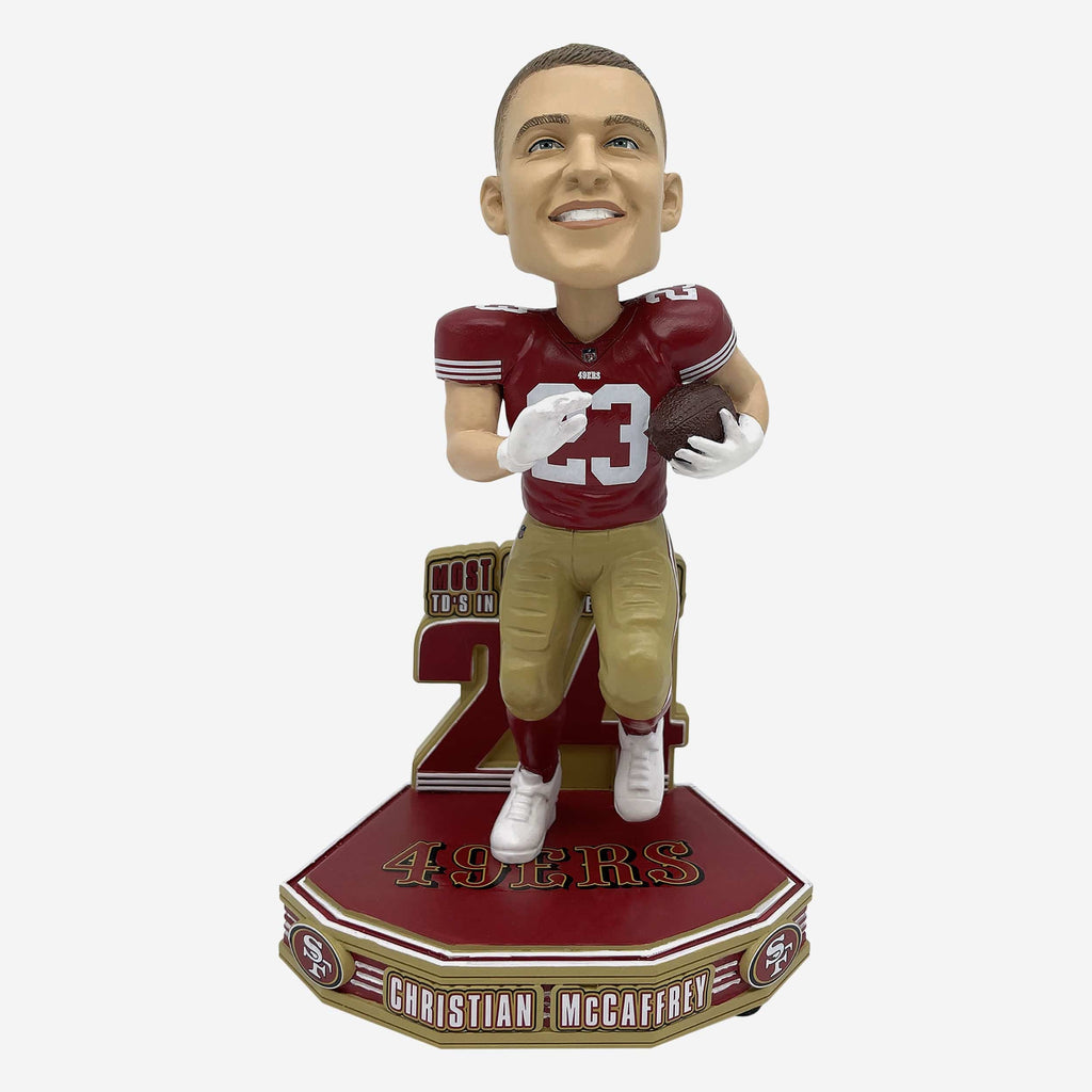 Christian McCaffrey San Francisco 49ers Franchise Single Season Touchdown Record Bobblehead FOCO - FOCO.com