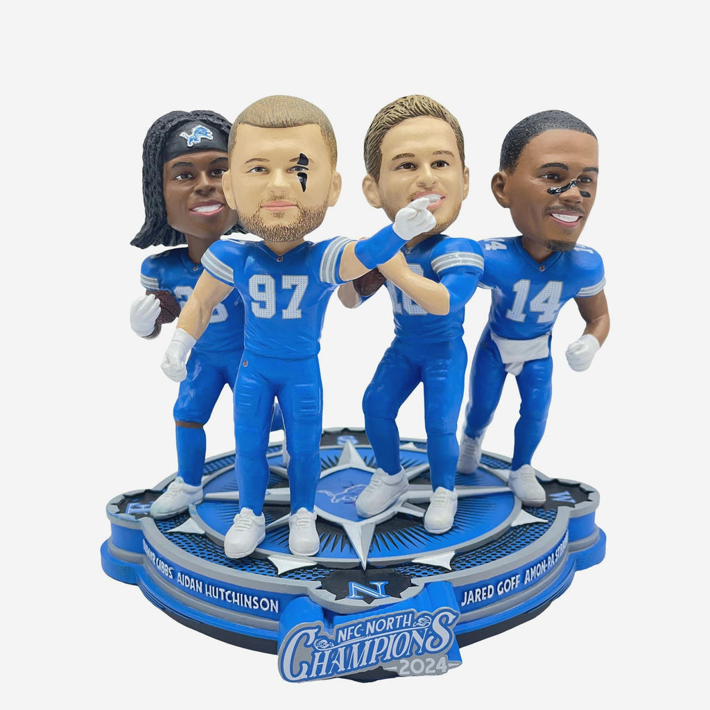 Detroit Lions 2024 NFC North Division Champions Mini Bobblehead Scene FOCO - FOCO.com