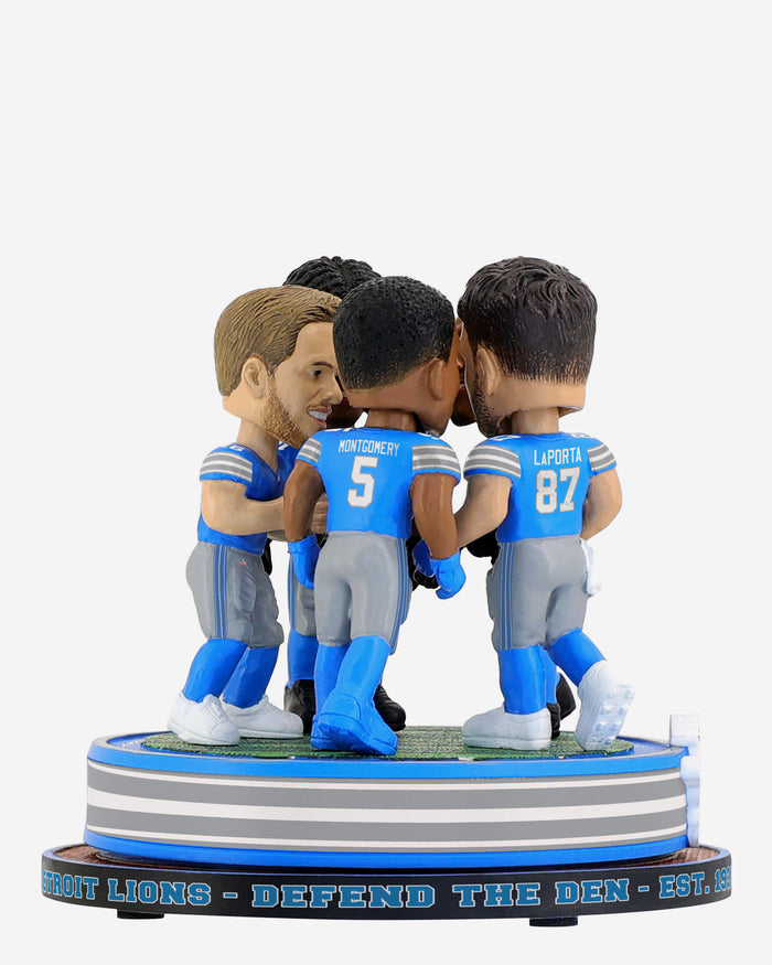 Detroit Lions Huddle Spinner Mini Bobblehead Scene