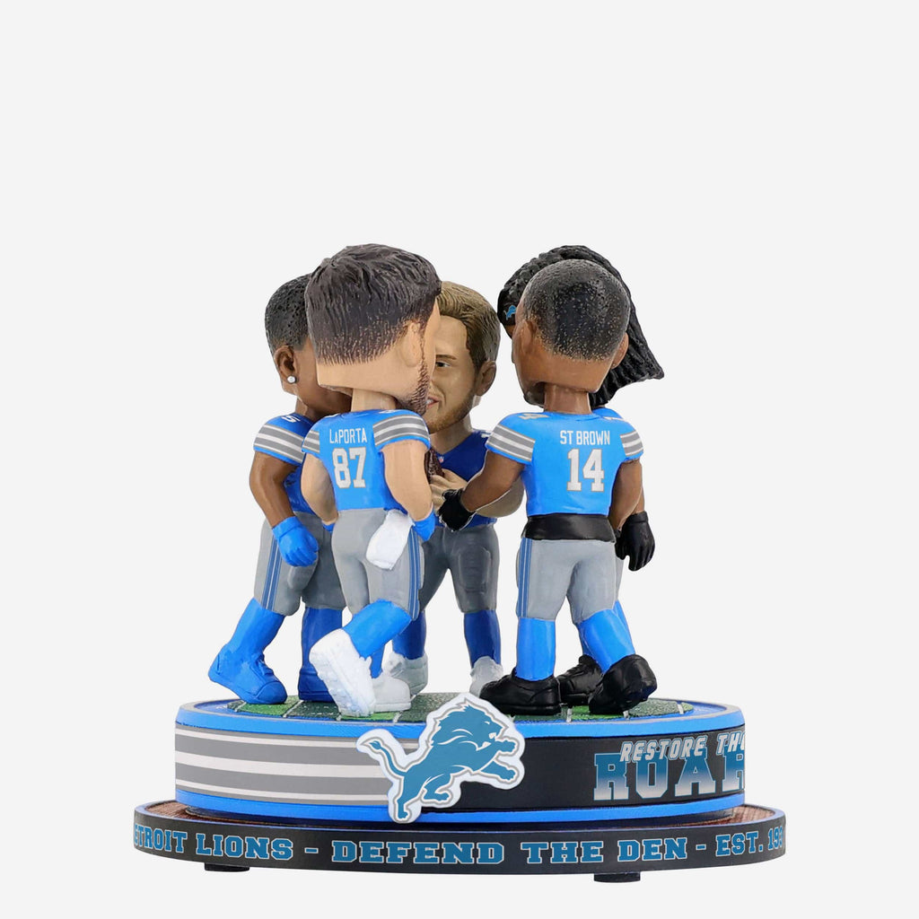 Detroit Lions Huddle Spinner Mini Bobblehead Scene FOCO - FOCO.com