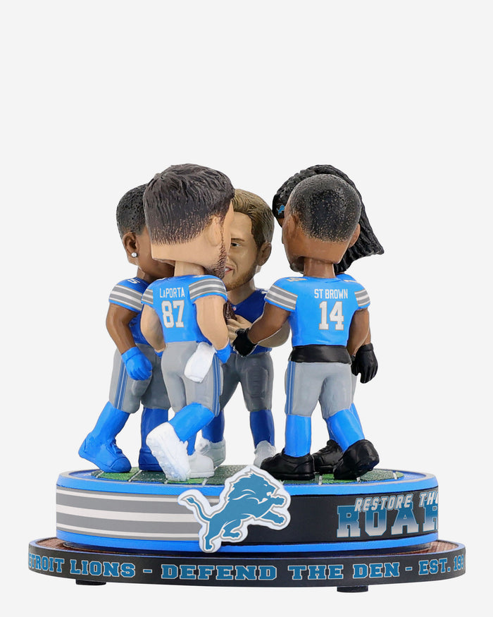 Detroit Lions Huddle Spinner Mini Bobblehead Scene