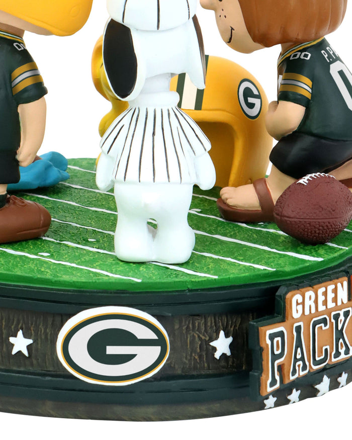 Green Bay Packers Peanuts Huddle Mini Bobblehead Scene FOCO - FOCO.com