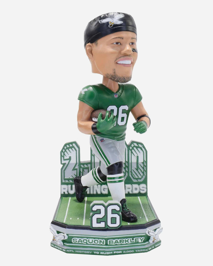 Saquon Barkley Philadelphia Eagles Single Season 2000 Rushing Yards Bobblehead FOCO - FOCO.com