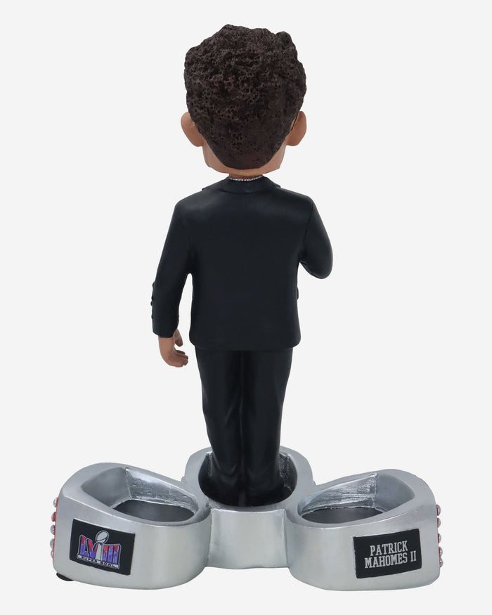 Patrick Mahomes Kansas City Chiefs Ring Ceremony Triple Ring Base Bobblehead FOCO - FOCO.com