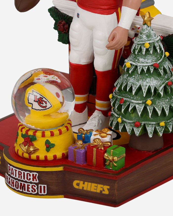 Patrick Mahomes Kansas City Chiefs Holiday Snowglobe Bobblehead FOCO - FOCO.com