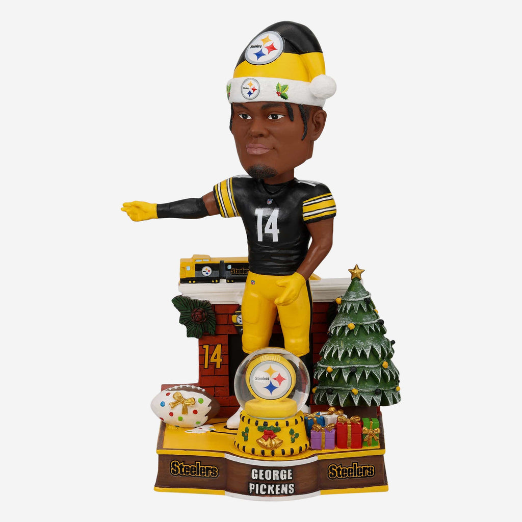 George Pickens Pittsburgh Steelers Holiday Snowglobe Bobblehead FOCO - FOCO.com