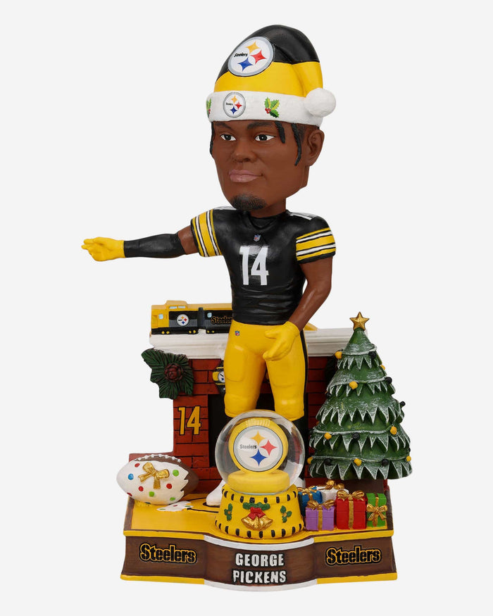 George Pickens Pittsburgh Steelers Holiday Snowglobe Bobblehead FOCO - FOCO.com