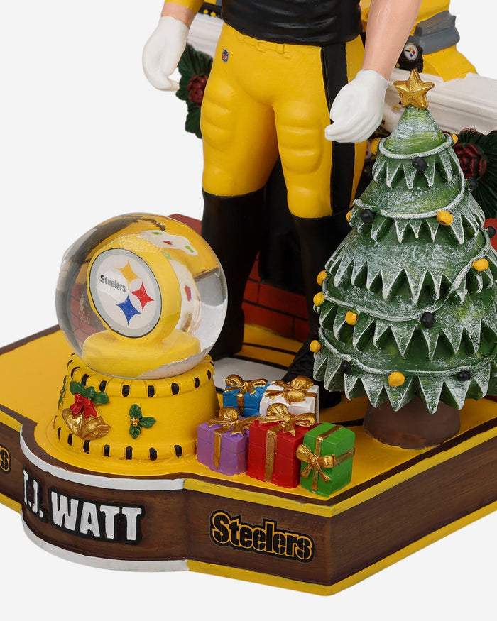 TJ Watt Pittsburgh Steelers Holiday Snowglobe Bobblehead FOCO - FOCO.com