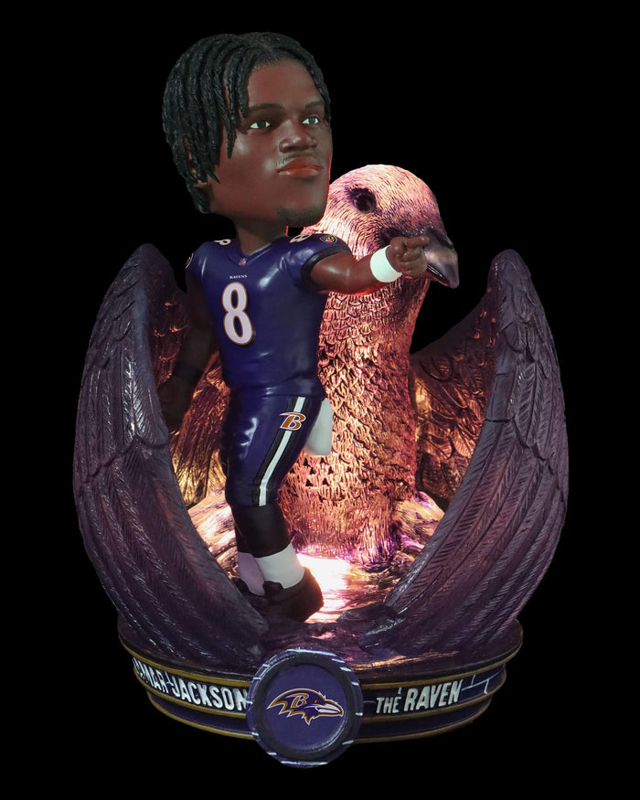 Lamar Jackson Baltimore Ravens Raven Spirit Animal Bobblehead FOCO - FOCO.com