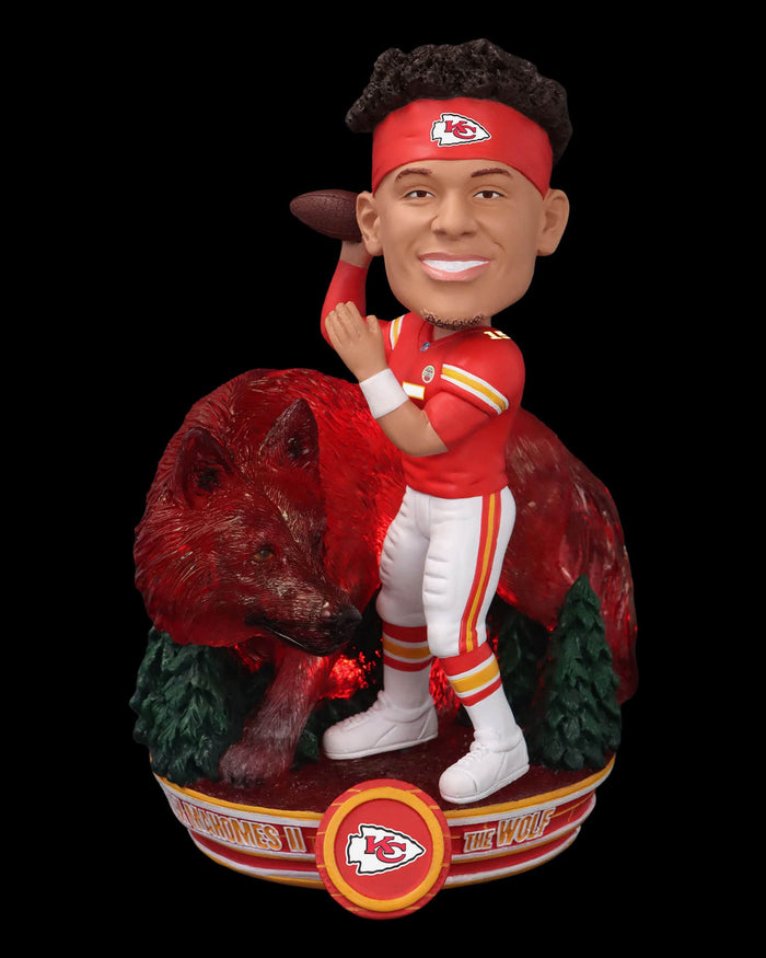 Patrick Mahomes Kansas City Chiefs Wolf Spirit Animal Bobblehead FOCO - FOCO.com