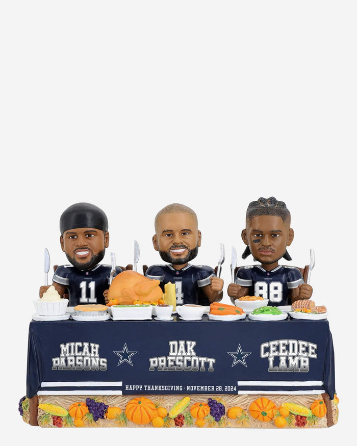 Dallas Cowboys Thanksgiving Feast Mini Bobblehead Scene FOCO - FOCO.com