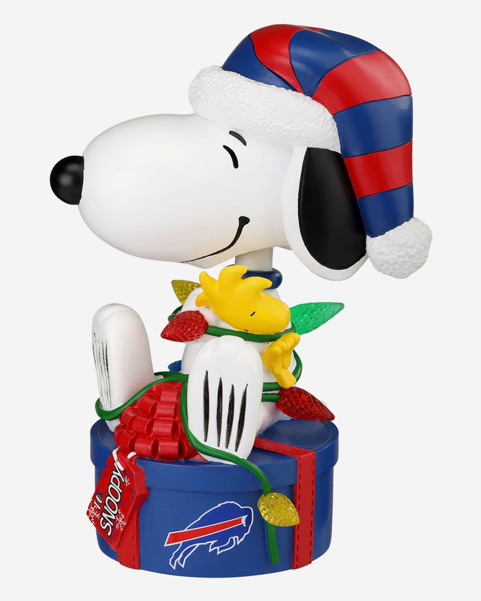 Buffalo Bills Snoopy & Woodstock Peanuts Christmas Light Up Bobblehead FOCO - FOCO.com