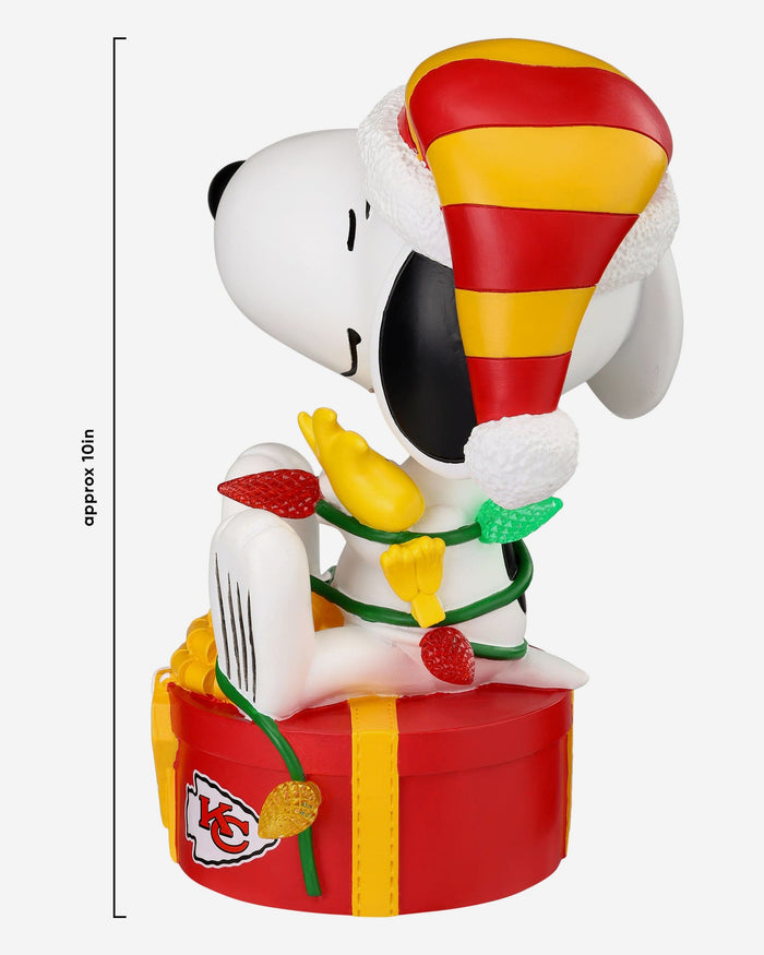 Kansas City Chiefs Snoopy & Woodstock Peanuts Christmas Light Up Bobblehead FOCO - FOCO.com