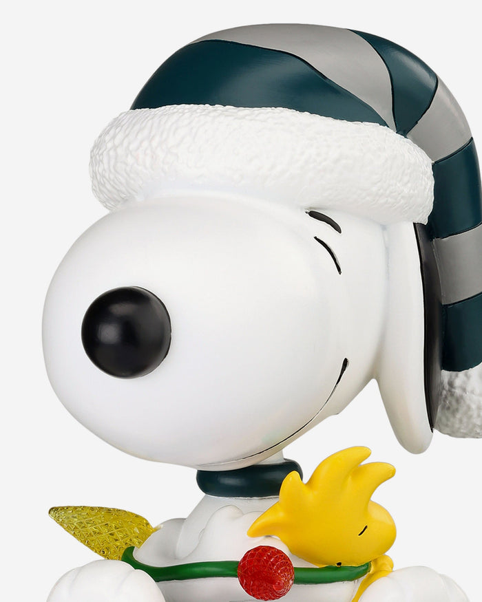 Philadelphia Eagles Snoopy & Woodstock Peanuts Christmas Light Up Bobblehead FOCO - FOCO.com