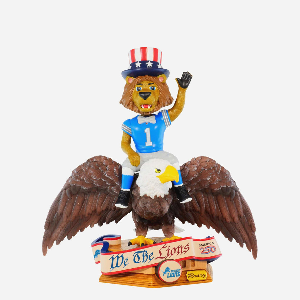 Roary Detroit Lions America's 250th Anniversary Bald Eagle Mascot Bobblehead FOCO - FOCO.com