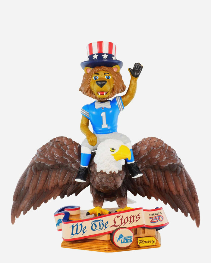 Roary Detroit Lions America's 250th Anniversary Bald Eagle Mascot Bobblehead FOCO - FOCO.com