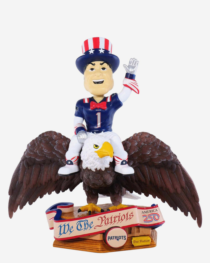 Pat the Patriot New England Patriots America's 250th Anniversary Bald Eagle Mascot Bobblehead FOCO - FOCO.com