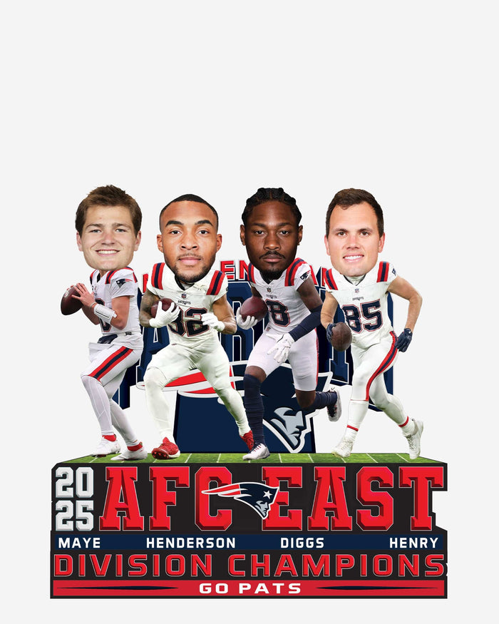 New England Patriots 2025 AFC East Division Champions Mini Bobblehead Scene FOCO - FOCO.com