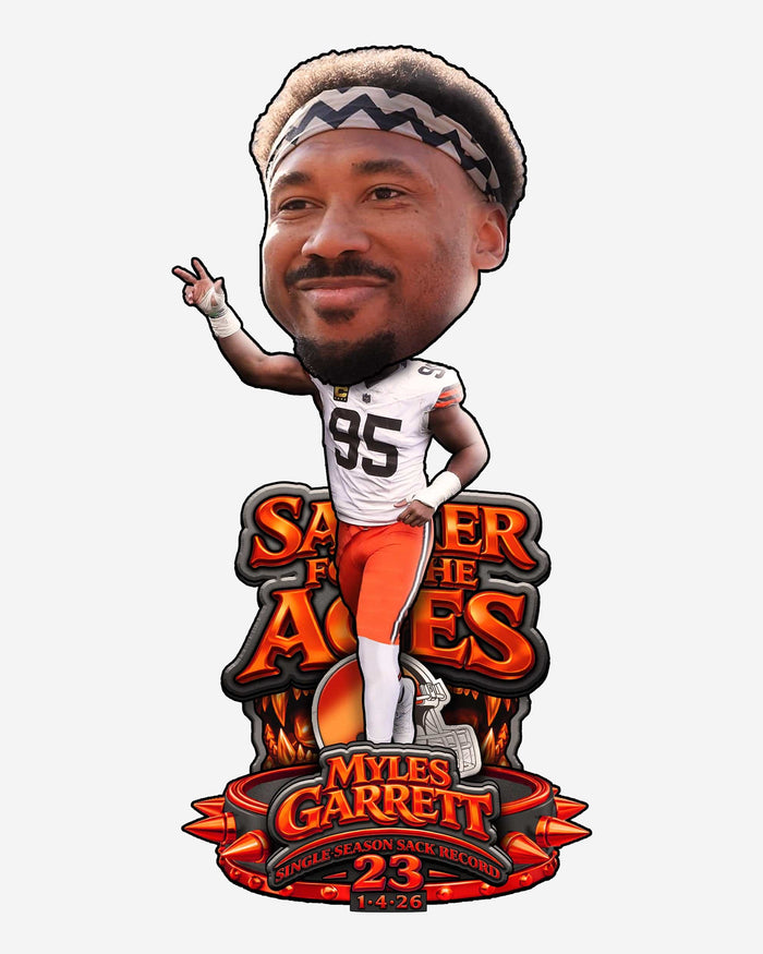 Myles Garrett Cleveland Browns NFL Single Season Sack Record Bighead Bobblehead FOCO - FOCO.com