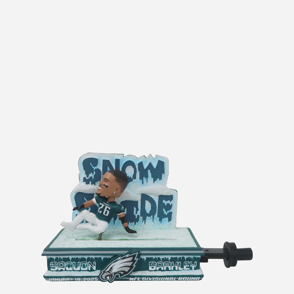 Saquon Barkley Philadelphia Eagles Divisional Round Snow Slide Gamebreaker Bobblehead FOCO - FOCO.com