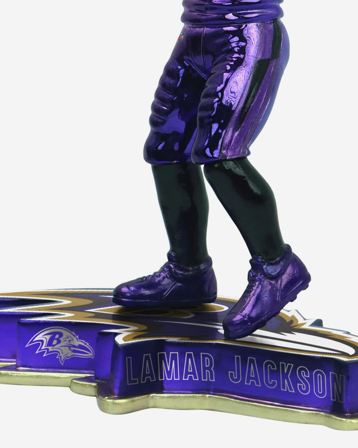 Lamar Jackson Baltimore Ravens Electroplated Edition Bobblehead FOCO - FOCO.com