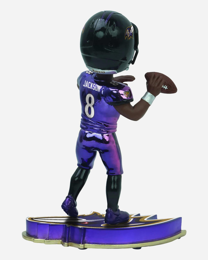 Lamar Jackson Baltimore Ravens Electroplated Edition Bobblehead FOCO - FOCO.com