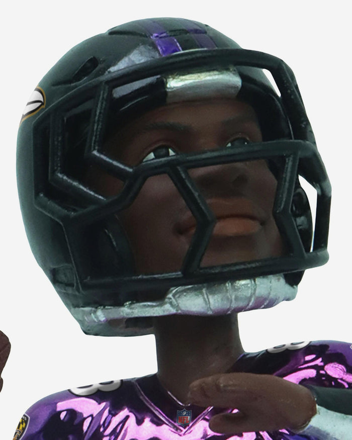 Lamar Jackson Baltimore Ravens Electroplated Edition Bobblehead FOCO - FOCO.com