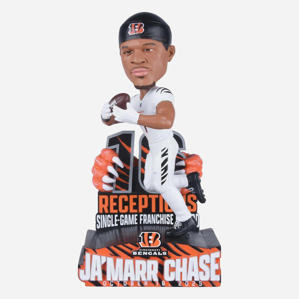 Ja'Marr Chase Cincinnati Bengals Franchise Receptions Record Gamebreaker Bobblehead FOCO - FOCO.com