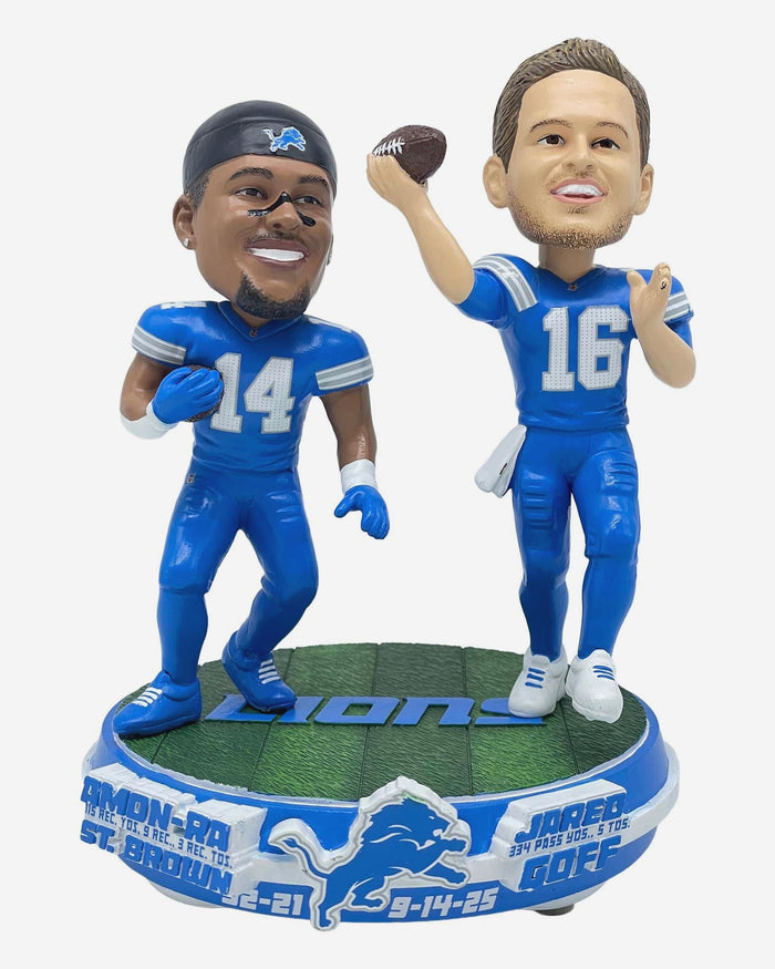 Jared Goff & Amon Ra St Brown Detroit Lions Dual Gamebreaker Bobblehead FOCO - FOCO.com