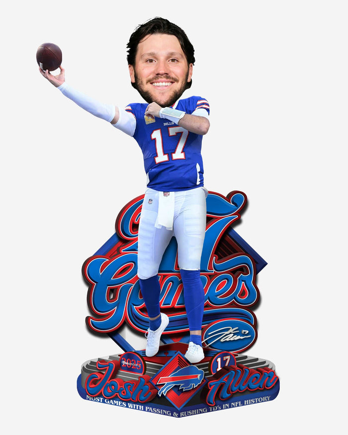 Josh Allen Buffalo Bills Most Games With Passing & Rushing Touchdown In NFL History Bobblehead FOCO - FOCO.com