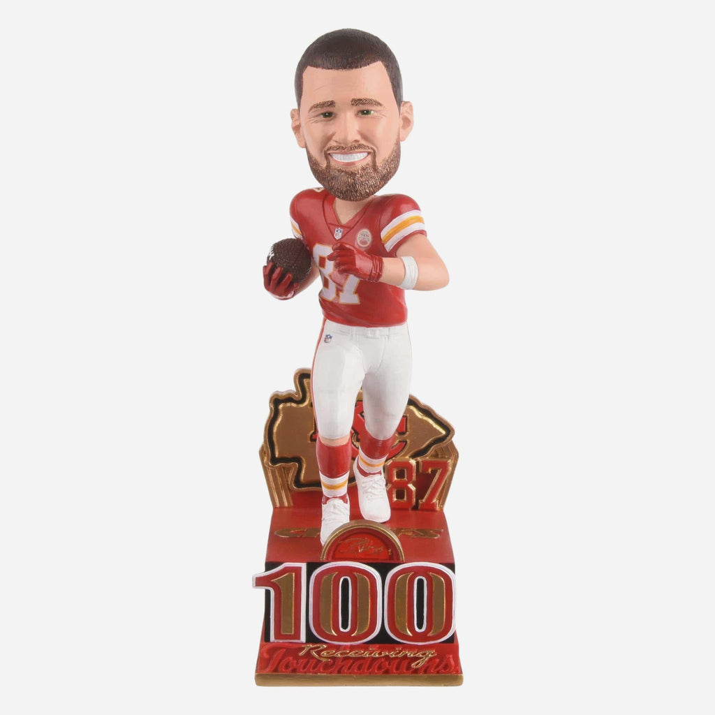 Travis Kelce Kansas City Chiefs Milestone 100 Career Touchdowns Bobblehead FOCO - FOCO.com