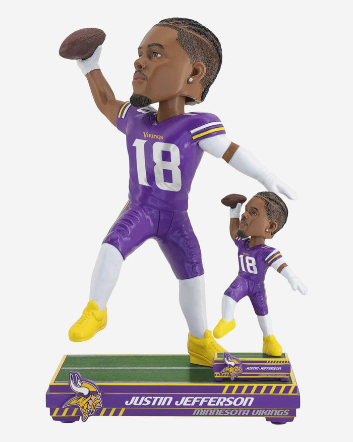Justin Jefferson Minnesota Vikings Magnetized Bobble Dubblz Bobblehead FOCO - FOCO.com