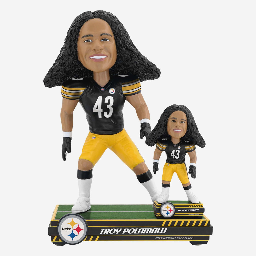 Troy Polamalu Pittsburgh Steelers Magnetized Bobble Dubblz Bobblehead FOCO - FOCO.com