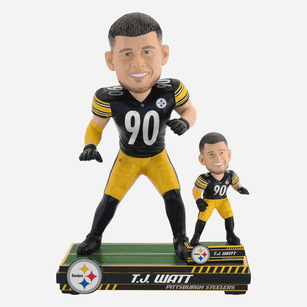 TJ Watt Pittsburgh Steelers Magnetized Bobble Dubblz Bobblehead FOCO - FOCO.com