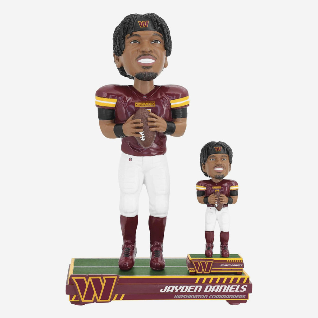 Jayden Daniels Washington Commanders Magnetized Bobble Dubblz Bobblehead FOCO - FOCO.com