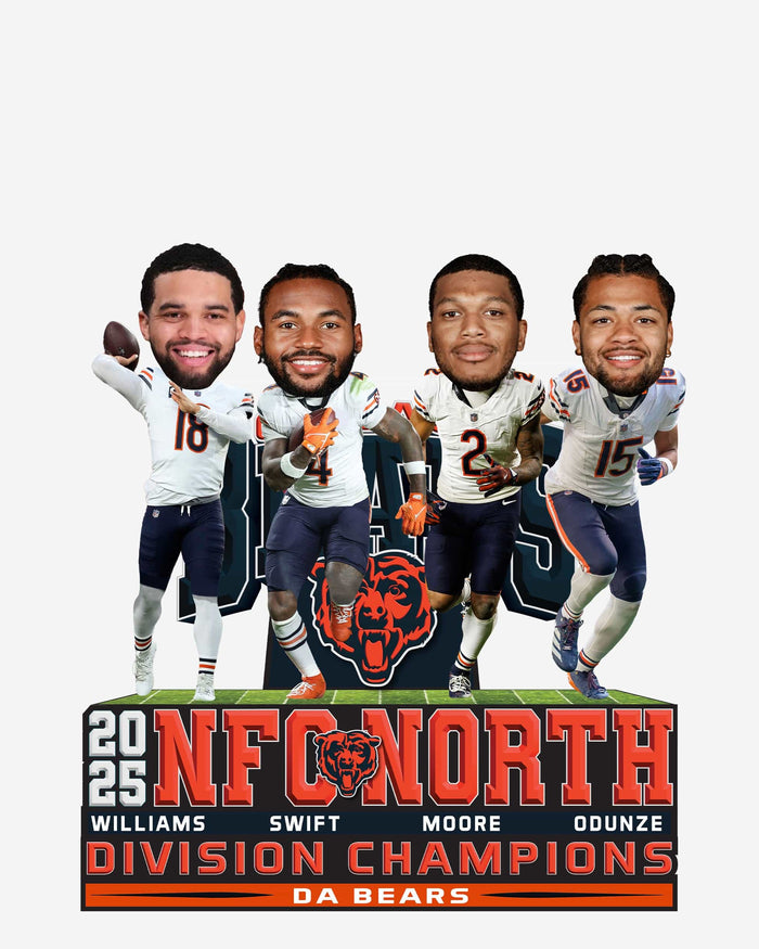 Chicago Bears 2025 NFC North Division Champions Mini Bobblehead Scene FOCO - FOCO.com