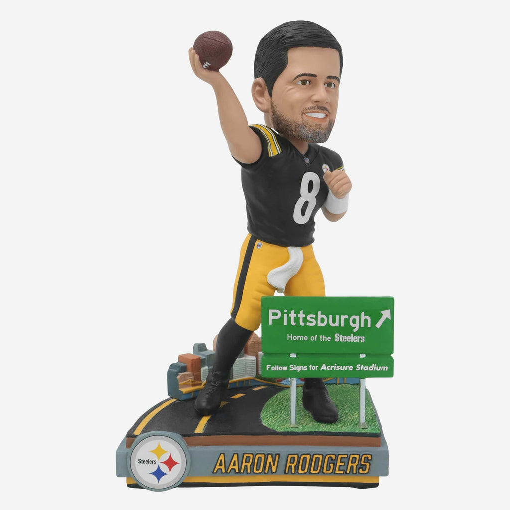 Aaron Rodgers Pittsburgh Steelers Next Stop Bobblehead FOCO - FOCO.com
