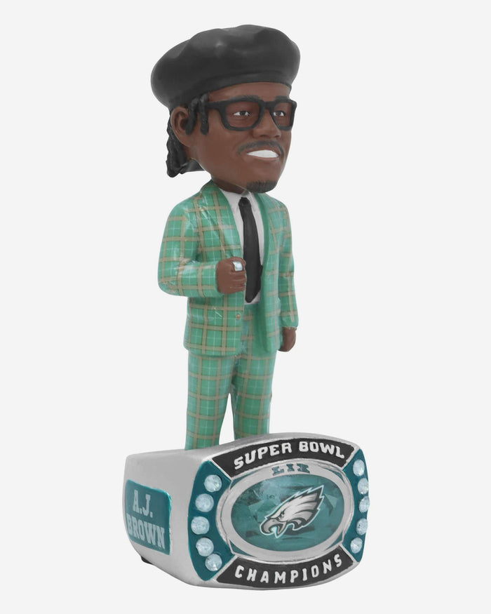 AJ Brown Philadelphia Eagles Ring Ceremony Ring Base Bobblehead FOCO - FOCO.com