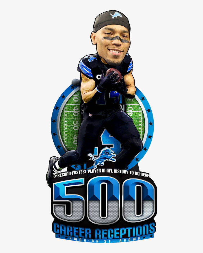 Amon-Ra St Brown Detroit Lions 500 Receptions Bobblehead FOCO - FOCO.com