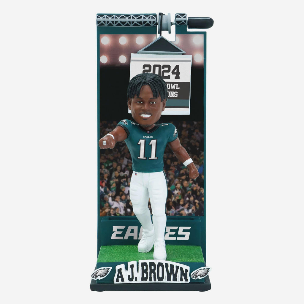 AJ Brown Philadelphia Eagles Banner Raising Bobblehead FOCO - FOCO.com