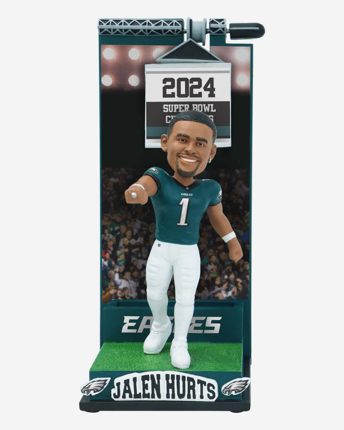 Jalen Hurts Philadelphia Eagles Banner Raising Bobblehead FOCO - FOCO.com