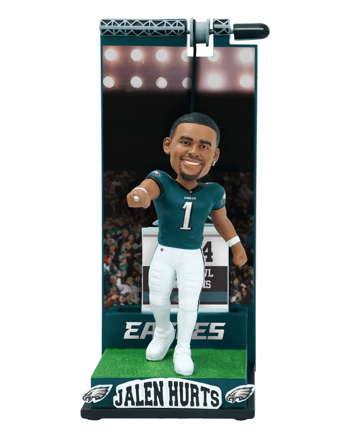 Jalen Hurts Philadelphia Eagles Banner Raising Bobblehead FOCO - FOCO.com