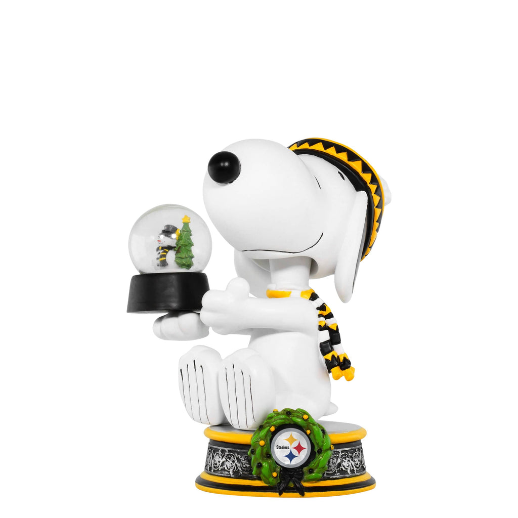 Pittsburgh Steelers Snoopy Peanuts Snow Globe Bobblehead FOCO - FOCO.com