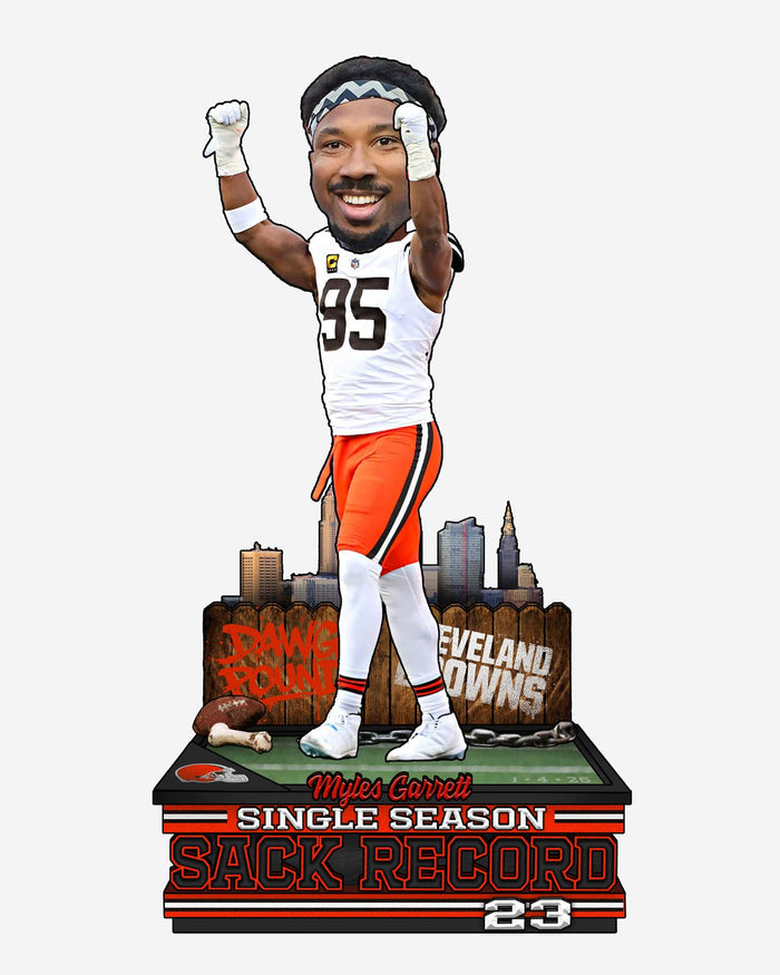 Myles Garrett Cleveland Browns NFL Single Season Sack Record Bobblehead FOCO - FOCO.com