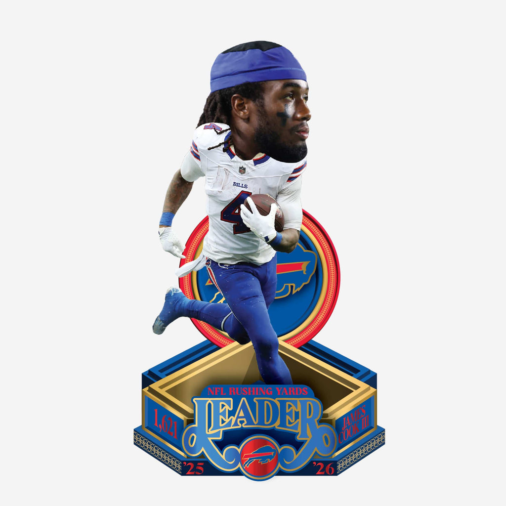 James Cook III Buffalo Bills 2025 NFL Rushing Yards Leader Bobblehead FOCO - FOCO.com