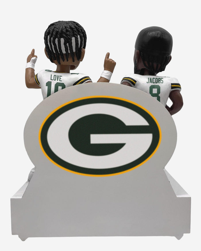Jordan Love & Josh Jacobs Green Bay Packers White Out Dual Bobblehead FOCO - FOCO.com