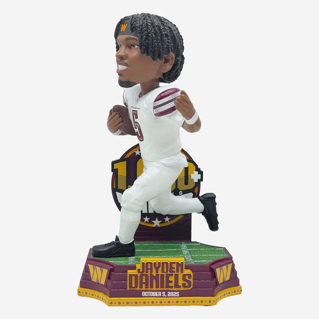 Jayden Daniels Washington Commanders 1000 Rushing Yards in 20 Games Historic Milestone Bobblehead FOCO - FOCO.com