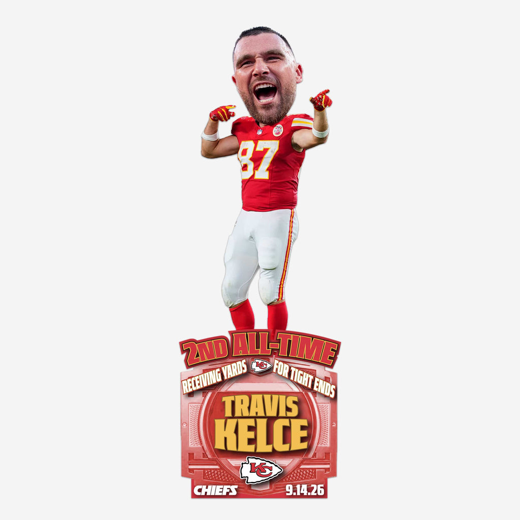 Travis Kelce Kansas City Chiefs Second All-Time Tight End Receiving Yards Bobblehead FOCO - FOCO.com