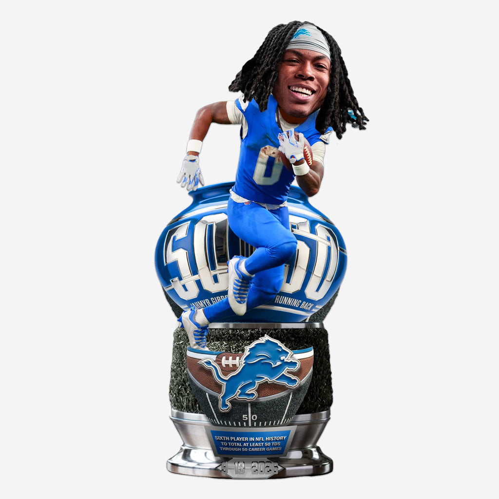 Jahmyr Gibbs Detroit Lions 50 Touchdowns in First 50 Games Bobblehead FOCO - FOCO.com