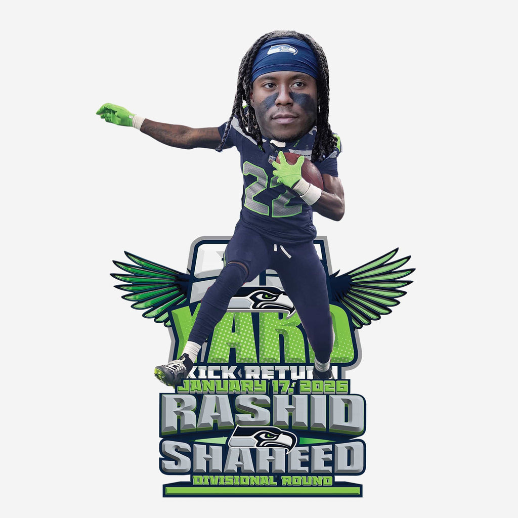 Rashid Shaheed Seattle Seahawks Divisional Round 95 Yard Kickoff Return Bobblehead FOCO - FOCO.com